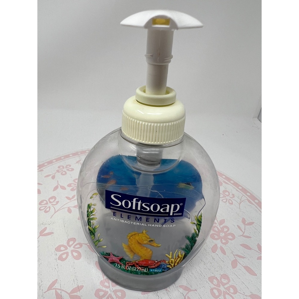 SOFTSOAP Floating Seahorse Elements Aquarium Hand Soap 7.5 FL OZ Clear Used